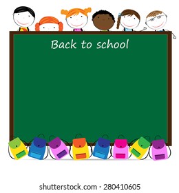 Happy girls and boys back to school