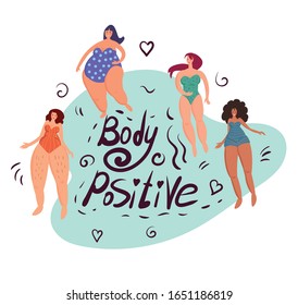 happy girls, different figures, body positive