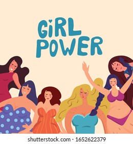 happy girls, different figures, body positive