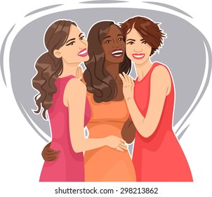 Happy Girls hugging