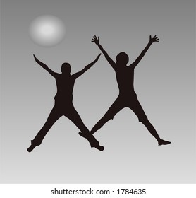 Happy Girls jumping