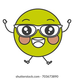 happy with glasses emoticon face character icon