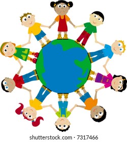 happy globes kids; african, asian, european...