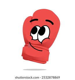 personagem mascote de luva feliz. conceito bonito, engraçado e brincalhão. esporte de combate, boxe, campeonato, hobbies, interesse, estilo de vida e temas de educação