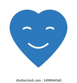 happy glyph colour vector icon
