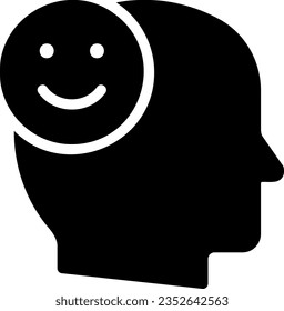 happy glyph icon illustration vector