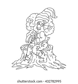 Happy Gnome kids coloring page