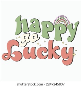  Happy Go Lucky, St .patrick's Clipart, Iris, Clover, Luck ,Shamrocks, Green, Clover Sublimation, Beer,