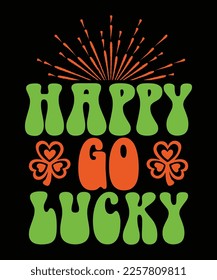 Happy go lucky St Patrick's day design, St Patrick's day SVG, St Patrick's day bundle ,design bundle, cutting file, SVG design bundle, t shirt design 