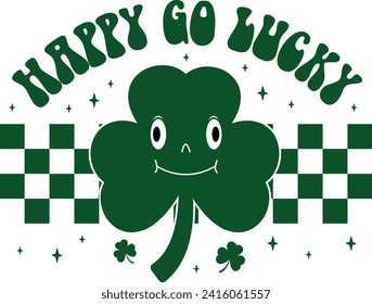 Camiseta retro Happy Go Lucky St. Patrick's Day