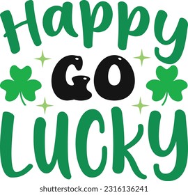 Happy go lucky t shirt design template