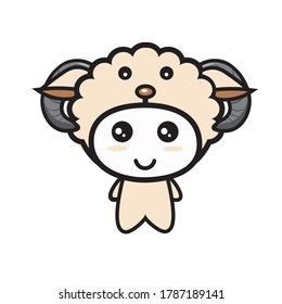 happy goat character vector design