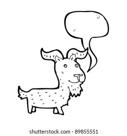 happy goat with speech bubble cartoon