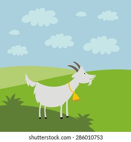 happy goat vector print design