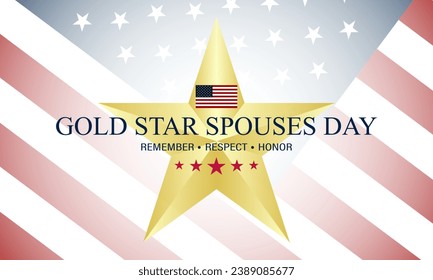 Happy Gold Star Spouses Day Background Vector Illustration