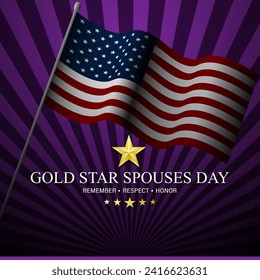 Happy Gold Star Spouses Day Background Vector Illustration