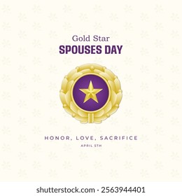 Happy Gold Star Spouses Day Design Background Illustration