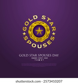 Happy Gold Star Spouses Day Design Background Illustration