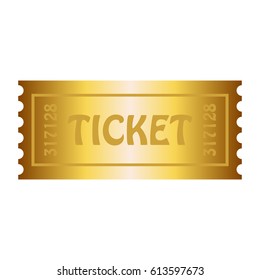 Vector Illustration White Background Gold Ticket Stock Vector (Royalty ...