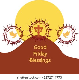 happy good friday. Good Friday Blessings Vector illustration.