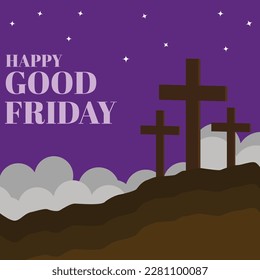 Happy Good Friday Greeting Poster Card Vector