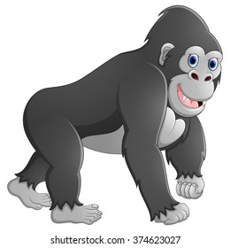 Happy gorilla cartoon
