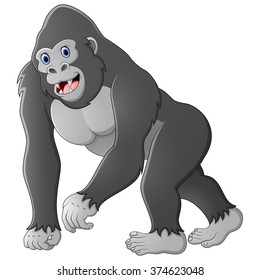 Happy gorilla cartoon