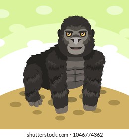 Happy gorilla vector illustration