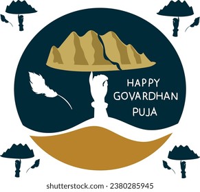 HAPPY GOVARDHAN PUJA vector illustration