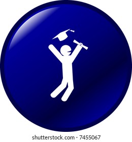 happy graduate button