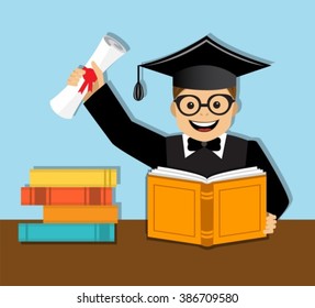 Online Education Concept Character On Smartphone Stock Vector (Royalty ...