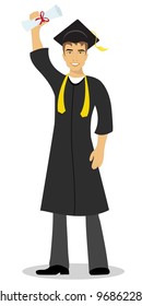Happy graduate man