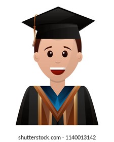 happy graduate man portrait character