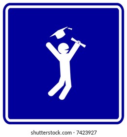 happy graduate sign