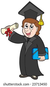 Happy graduate student - vector illustration.