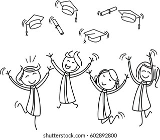 Happy graduate, vector illustration