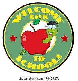 Happy Graduate Worm In Apple Banner