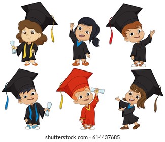 Happy graduated Kids.vector and illustration.