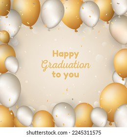 Happy graduation background with balloons