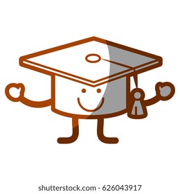 happy graduation cap icon