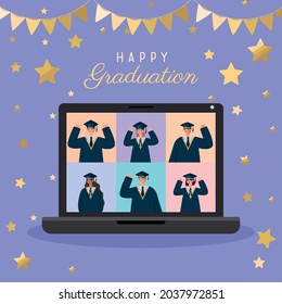 happy graduation card with decorations