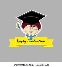 Happy Graduation Character Design Vector