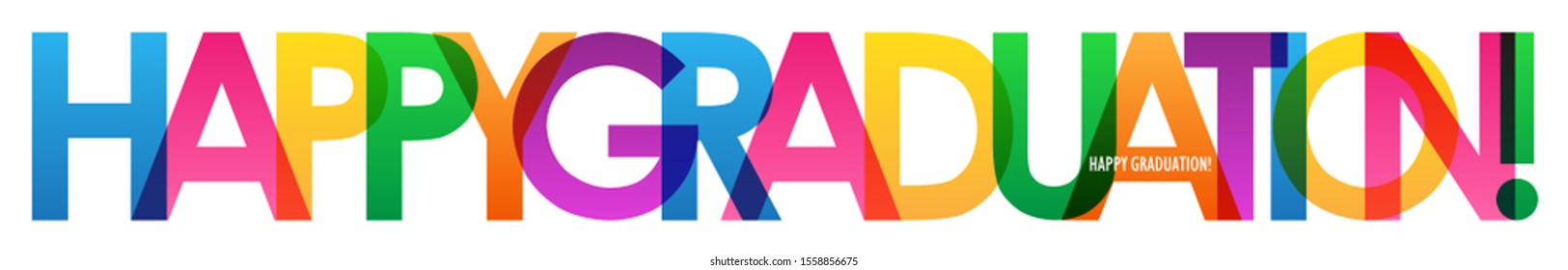 HAPPY GRADUATION! colorful vector typography banner