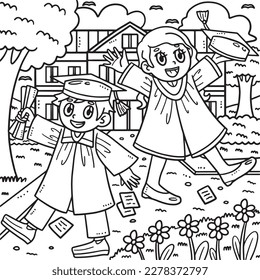 Happy Graduation Day Coloring Page for Kids