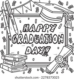 Happy Graduation Day Coloring Page for Kids