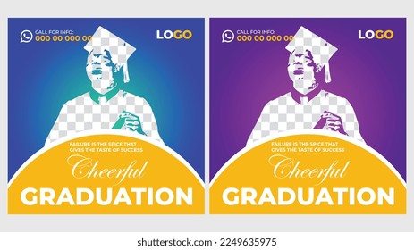 Happy graduation day design template or instagram post background