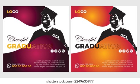 Happy graduation day design template or instagram post background