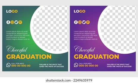 Happy graduation day design template or instagram post background
