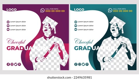 Happy graduation day design template or instagram post background