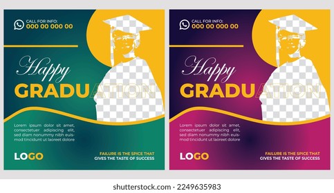 Happy graduation day design template or instagram post background